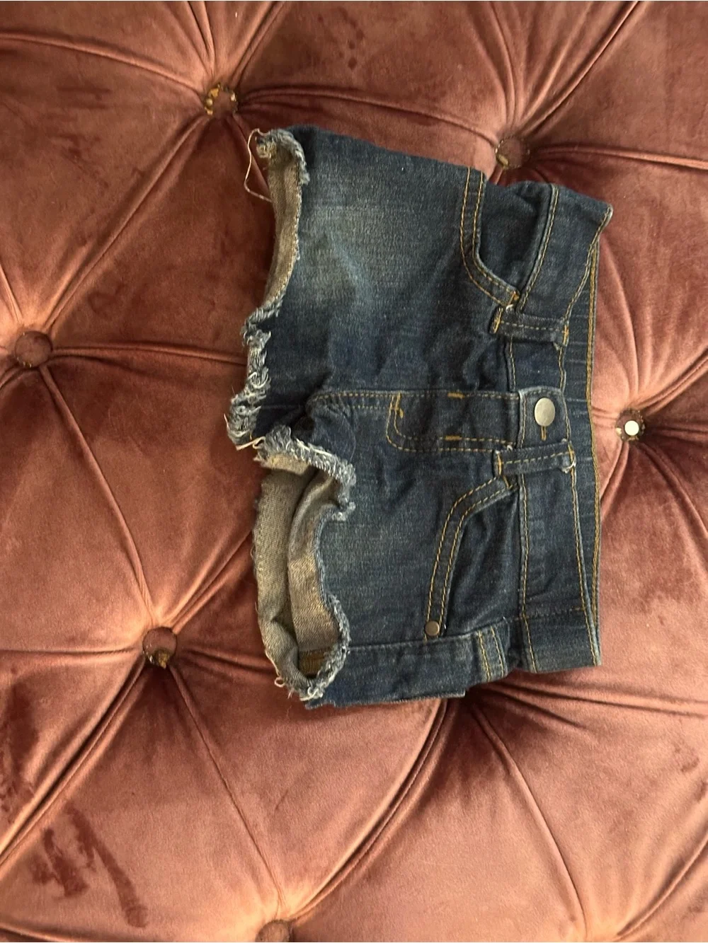 Kids Dark Blue Denim Cutoff Shorts